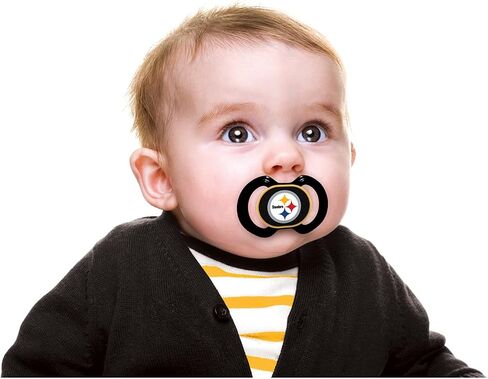 Baby Fanatic NFL Pittsburgh Steelers 2-Pack Pacifiers, One Size, Team Color in Saudi Arabia