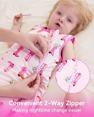 Rayon Made from Bamboo Viscose Sleep Sack 0-36 Months 1.0 Tog for Toddler and Baby sleepers 2-Way Zipper Newborn Sleep Sacks in Kuwait