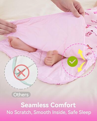 Rayon Made from Bamboo Viscose Sleep Sack 0-36 Months 1.0 Tog for Toddler and Baby sleepers 2-Way Zipper Newborn Sleep Sacks in Kuwait