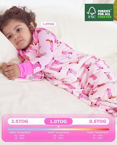 Rayon Made from Bamboo Viscose Sleep Sack 0-36 Months 1.0 Tog for Toddler and Baby sleepers 2-Way Zipper Newborn Sleep Sacks in Kuwait