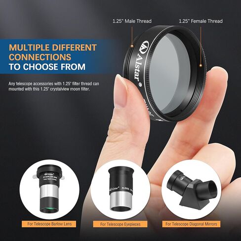 Alstar 1.25" Telescope Moon Filter Set - Bundle with - 1.25" IR Cut Filter in Saudi Arabia