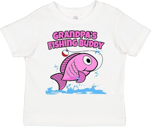 inktastic Grandpa's Fishing Buddy (Pink) Toddler T-Shirt in Saudi Arabia