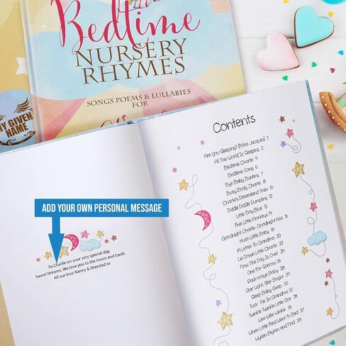 Personalized Bedtime Stories Nursery Rhymes Book - Custom with Child’s Name - Baby Name Book Gift for Boys & Girls - Keepsake Bedtime Stories for Kids, Personalized Baby Book in Saudi Arabia