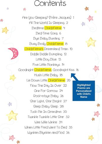 Personalized Bedtime Stories Nursery Rhymes Book - Custom with Child’s Name - Baby Name Book Gift for Boys & Girls - Keepsake Bedtime Stories for Kids, Personalized Baby Book in Saudi Arabia