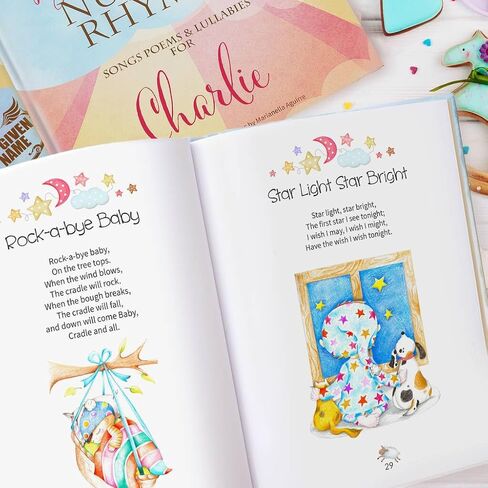 Personalized Bedtime Stories Nursery Rhymes Book - Custom with Child’s Name - Baby Name Book Gift for Boys & Girls - Keepsake Bedtime Stories for Kids, Personalized Baby Book in Saudi Arabia