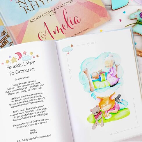 Personalized Bedtime Stories Nursery Rhymes Book - Custom with Child’s Name - Baby Name Book Gift for Boys & Girls - Keepsake Bedtime Stories for Kids, Personalized Baby Book in Saudi Arabia