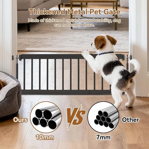 Short Dog Gate,18"-45" Adjustable Extra Wide Metal Short Dog Gate to Step Over, 18" Tall Small Pet Gate with 3 Extension Kits in Saudi Arabia