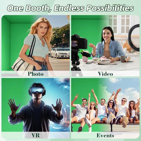 7.9 x 7.9 ft VR Green Screen Booth, Large Portable Studio Enclosure with Sturdy Frame, for Mixed Reality Recording, Video Shooting, Live Streaming, Photography & Gaming in Saudi Arabia