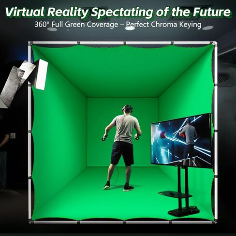 7.9 x 7.9 ft VR Green Screen Booth, Large Portable Studio Enclosure with Sturdy Frame, for Mixed Reality Recording, Video Shooting, Live Streaming, Photography & Gaming in Saudi Arabia