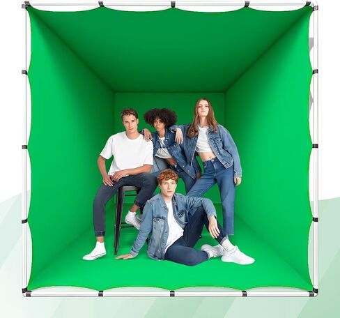 7.9 x 7.9 ft VR Green Screen Booth, Large Portable Studio Enclosure with Sturdy Frame, for Mixed Reality Recording, Video Shooting, Live Streaming, Photography & Gaming in Saudi Arabia