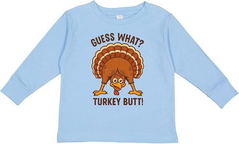 inktastic Guess What Turkey Butt Toddler Long Sleeve T-Shirt in Saudi Arabia