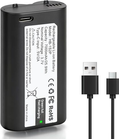Runpower 7000mAh Battery Replacement for myQ Smart Garage Video Keypad - 3.7V Li-ion Rechargeable Battery with USB-C Fast Charging Cable, Compatible with Garage Door Opener Camera in Saudi Arabia