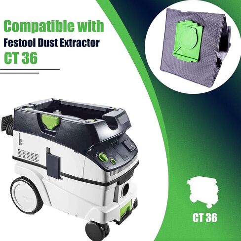 Reusable Dust Bag Compatible with Festool CT36, 4-Layer Polyester Filter， Long-Life Collection Bag with High Dust Capacity (36) in Saudi Arabia