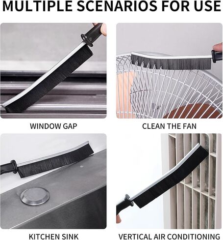 4-Pack Heavy Duty Cleaning Brushes - Multi-Purpose Hard Bristle Brushes for Tight Spaces, Crevices, Grout, Baseboards - Deep Reach Gap Cleaning Tool for Kitchen, Bathroom, Car, Household (Black) in Saudi Arabia