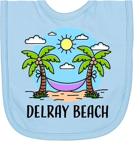 inktastic Summer Vacation in Delray Beach Newborn Bib in Saudi Arabia