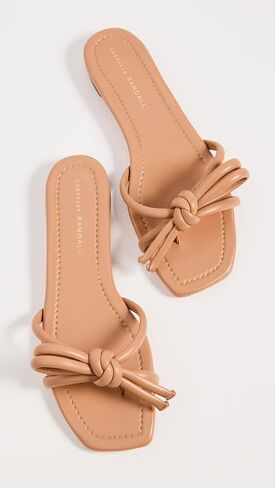 Loeffler Randall Women's Hadley Leather Bow Flat Sandals in Saudi Arabia