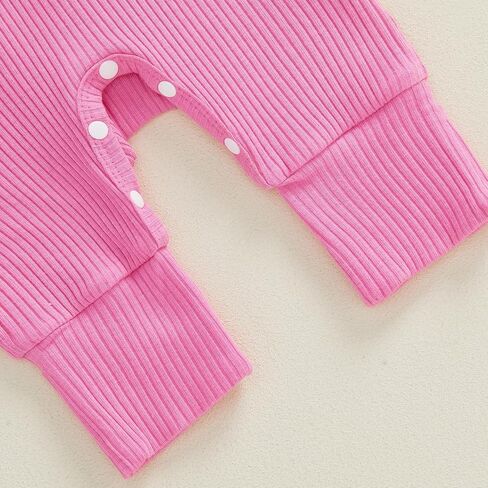 My First Valentines Day Baby Girl Outfit Newborn 1st Valentines Romper Ribbed Jumpsuit Cute Infant Spring Clothes in Saudi Arabia