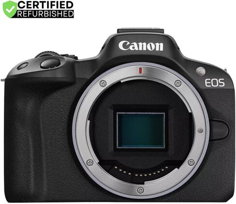 Canon EOS R50 Mirrorless Camera Body w/ 2 Lens Kit RF-S 18-45mm is STM & RF-S 55-210mm is STM 5811C022 (Renewed) Bundle w/Deco Gear Photography Bag + 2X Battery + 2X 64GB Memory Cards + Accessories in Saudi Arabia