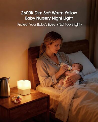 JJ&RY Night Light for Kids and Adults, Funny Lift Bedside Touch Lamp, Baby Nursery Nightlight, 2600K Soft Warm Yellow, Dimmable Small Cordless Night Lamp for Nightstand/Bedroom/Children's Room in Saudi Arabia