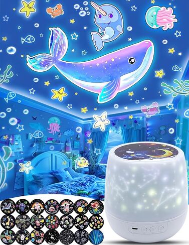 21 Set of Films, Kids Night Light Projector for Bedroom, Ceiling, Projector Night Light for Kids, Room Decor, Star Galaxy Lamp with 360° Rotating, Ceiling Projector, Birthday, Christmas, Girls Gifts in Saudi Arabia