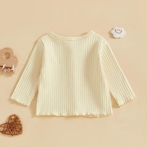 Kids Toddler Girls Lightweight V Neck Cardigan Sweater Long Sleeve Button Down Ruffle Knitwear Casual Knit Sweaters in Saudi Arabia