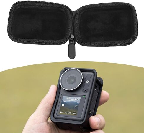 Portable Carrying Case for Action 3 4 Camera, Rainproof Fabric Hard Protective Carry Case Carrying Travel Bag for Action 3 4 Velvet, with Smooth Zipper, Black in Saudi Arabia