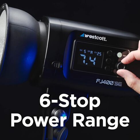 حزمة Westcott FJ400-SE Studio Strobe 400Ws (110V) مع مشغل فلاش لاسلكي عالمي FJ-X3 M مع حامل كاميرا متعدد العلامات التجارية (عنصران) in Saudi Arabia