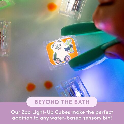Glo Pals Water-Activated Light-Up Cubes for Bathtime and Sensory Play - Includes 6 Reusable Light-Up Cubes - Sensory Toys and Glowing Bath Cubes for Kids and Toddlers - Zoo in Saudi Arabia
