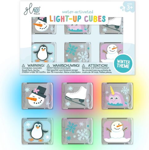 Glo Pals Water-Activated Light-Up Cubes for Bathtime and Sensory Play - Includes 6 Reusable Light-Up Cubes - Sensory Toys and Glowing Bath Cubes for Kids and Toddlers - Zoo in Saudi Arabia