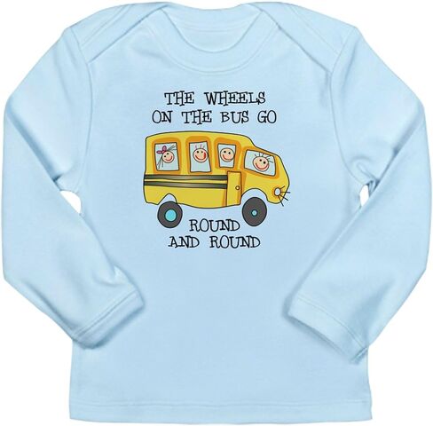 تي شيرت CafePress The Wheels ON The Bus بأكمام طويلة تي شيرت لطيف للأطفال الرضع بأكمام طويلة in Kuwait