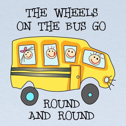 تي شيرت CafePress The Wheels ON The Bus بأكمام طويلة تي شيرت لطيف للأطفال الرضع بأكمام طويلة in Kuwait