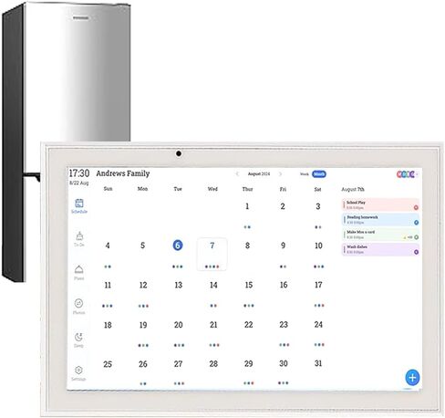 15.6" Digital Wall Calendar For Fridge 2025 2026 WiFi Touch Screen Electronic Smart Calendar Family Meal Planner Chore Chart for Kids Large Digital Photo Frame (magnetic/wall mount white) in Saudi Arabia