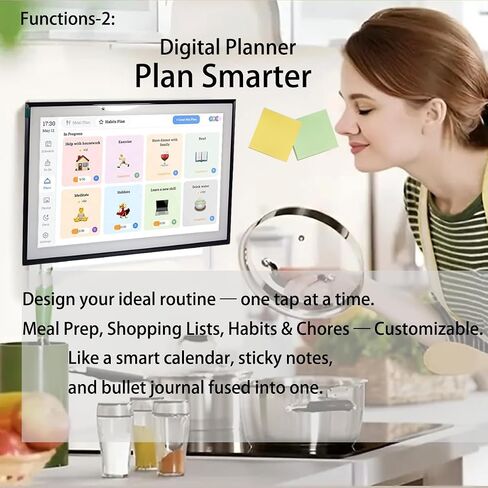 15.6" Digital Wall Calendar For Fridge 2025 2026 WiFi Touch Screen Electronic Smart Calendar Family Meal Planner Chore Chart for Kids Large Digital Photo Frame (magnetic/wall mount white) in Saudi Arabia