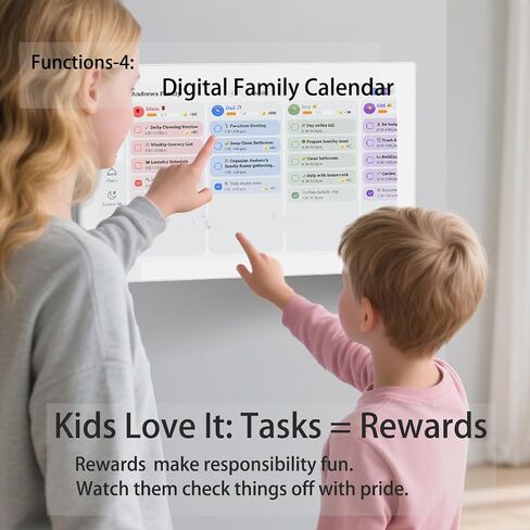 15.6" Digital Wall Calendar For Fridge 2025 2026 WiFi Touch Screen Electronic Smart Calendar Family Meal Planner Chore Chart for Kids Large Digital Photo Frame (magnetic/wall mount white) in Saudi Arabia