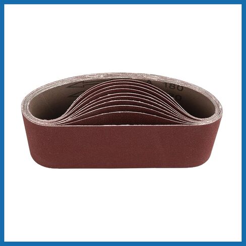 3 x 18 Inch Sanding Belts 180 Grit Aluminum Oxide Sanding Belt Sandpaper for Portable Belt Sander 10 Pcs Item Replacement in Saudi Arabia