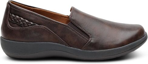 Aetrex Women’s Alice Slip-On Shoes with Orthopedic Arch Support Flats – Premium Leather Comfort Walking Shoes with Removable Insole, Cushioned Low Heel Fashion for Plantar Fasciitis & Relief in Saudi Arabia