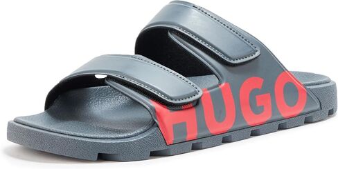 HUGO, Double Strap Adjustable Sandal, grey microchip, 8 in Saudi Arabia