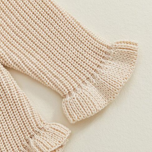 Newborn Baby Girl Sweater Romper Ruffle Long Sleeve Bodysuit Chunky Knit Sweater Infant Fall Winter Clothes in Saudi Arabia