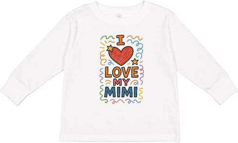 inktastic I Love My Mimi Heart Gift Toddler Long Sleeve T-Shirt in Saudi Arabia