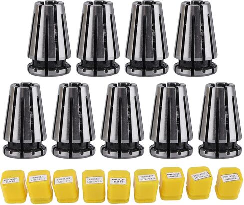 ER8 Collet Chuck Set 9Pcs for CNC Engraving Machine and Milling Lathe High Tool Holder Compatible with Multiple Sizes for Secure Clamping in Saudi Arabia