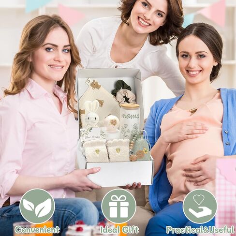 New Mom Gift Set Baby Shower Gifts Basket for Newborn Sage Green Pregnancy Gift for Women After Birth Postpartum Essentials for Expecting Mom to Be Mothers Day Birthday Gifts for First Time Mother in Saudi Arabia