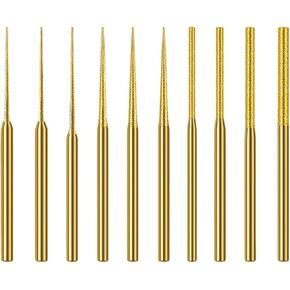 ACCUFINE 𝐃𝐢𝐚𝐦𝐨𝐧𝐝 شنت 𝐁𝐞𝐚𝐝 𝐑𝐞𝐚𝐦𝐞𝐫 مطلي بالتيتانيوم 10 قطعة أشكال مختلفة خرز مخرطة لقمة ثقب لصنع المجوهرات in Kuwait