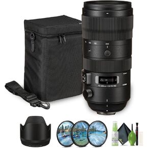 حزمة سيجما 70-200 ملم f/2.8 DG OS HSM الرياضية لنيكون F (590955). العدسة المثالية للصور الشخصية الاحترافية وحفلات الزفاف والمغامرات الداخلية والخارجية والحياة البرية والسفر ورحلات السفاري واستخدام الصور + الملحقات in Kuwait