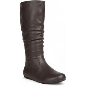 Womens Soft Slouchy Mid-Calf Flat to Low Heel Pull On Fall Weather Winter Boots in Kuwait