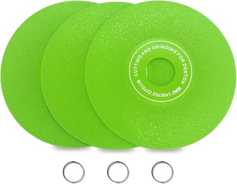 4.5" Glass Cutting Disc 3-Pack - Diamond Saw Blades Ultra-Wide 1.2" Tile Cutter Disc for Chip-Free Cutting on Tile, Glass, Marble, Granite in Saudi Arabia