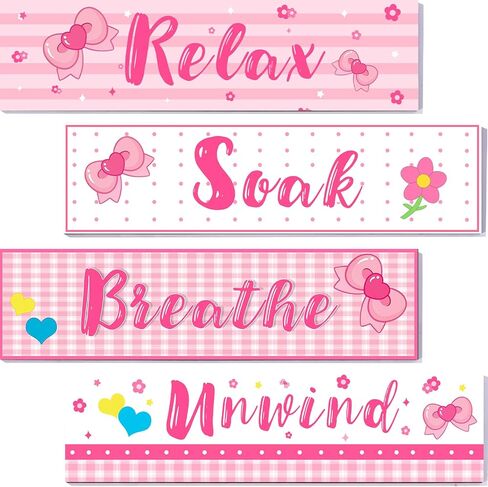 Yi-gog 4 Pcs Cartoon Room Decor Wooden Wall Art for Kids, Inspirational Nursery Bedroom Wall Decor Boys Girls, Cute Themed Sign Hanging Plaque for Home in Kuwait