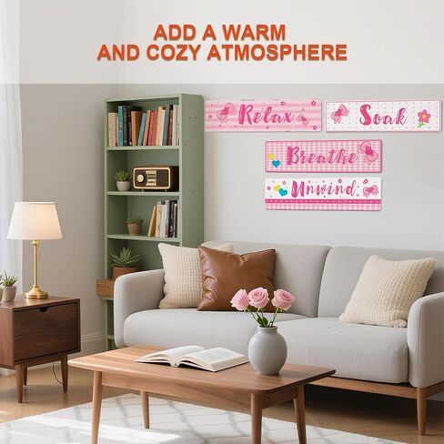 Yi-gog 4 Pcs Cartoon Room Decor Wooden Wall Art for Kids, Inspirational Nursery Bedroom Wall Decor Boys Girls, Cute Themed Sign Hanging Plaque for Home in Kuwait