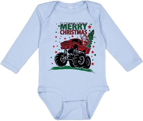 سالوبيت للأطفال الرضع بأكمام طويلة من TATY Kids Christmas Monster Truck in Kuwait