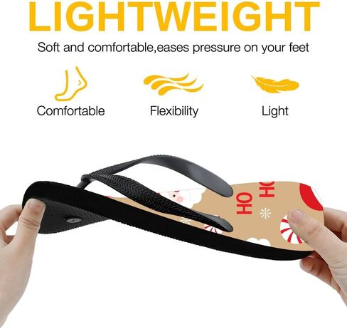 Christmas Flip Flops for Uisex Santa & Candy Cane Non Slip Holiday Parties Thong Sandals Shower Walking Pool Beach Shoes House Waterproof Slides Indoor Outdoor Home Bathroom Slippers in Saudi Arabia