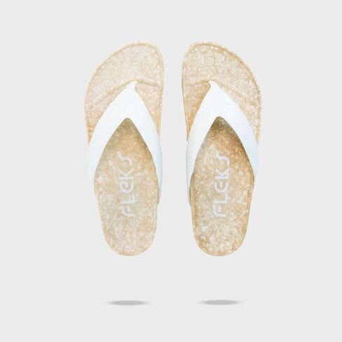Fleks West Beach Flip Flop، للنساء والرجال، صندل مريح للتعافي للاستخدام اليومي والرياضي، دعم القوس، سير مريح للمشي على الشاطئ في الصيف، وسادة ودعم، عمود مريح من نسيج قطني طويل، صديق للماء in Kuwait